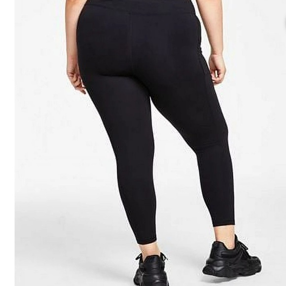 Women's Compression High-Waist Side-Pocket 7/8 Length Leggings, ID IDEOLOGY 1X - Picture 4 of 12